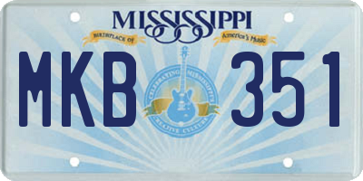 MS license plate MKB351