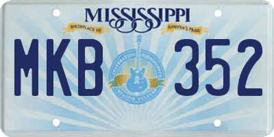 MS license plate MKB352