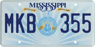 MS license plate MKB355