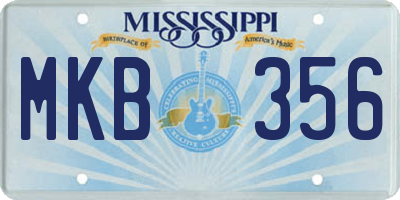 MS license plate MKB356