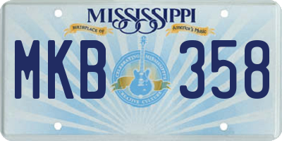 MS license plate MKB358
