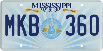 MS license plate MKB360