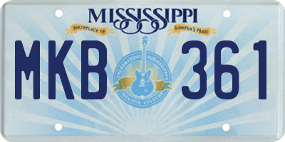 MS license plate MKB361