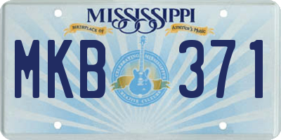 MS license plate MKB371