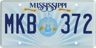 MS license plate MKB372