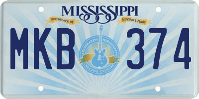 MS license plate MKB374