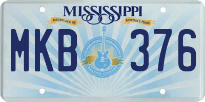 MS license plate MKB376