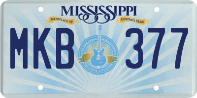 MS license plate MKB377