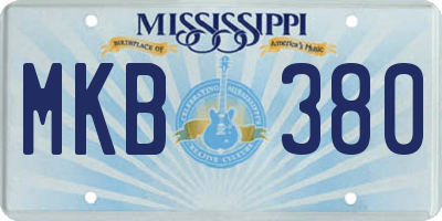 MS license plate MKB380