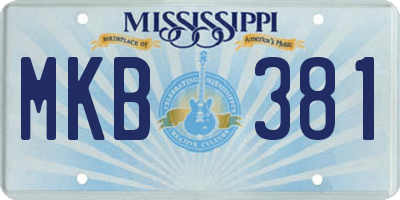MS license plate MKB381