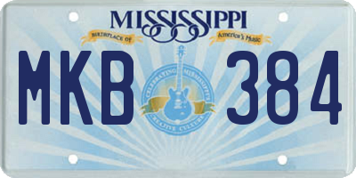 MS license plate MKB384
