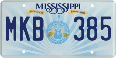 MS license plate MKB385