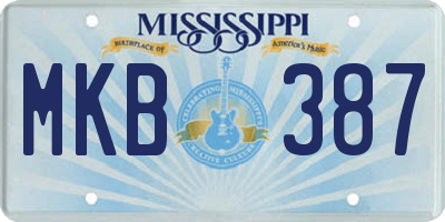 MS license plate MKB387