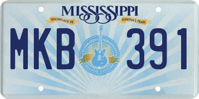 MS license plate MKB391