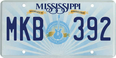 MS license plate MKB392