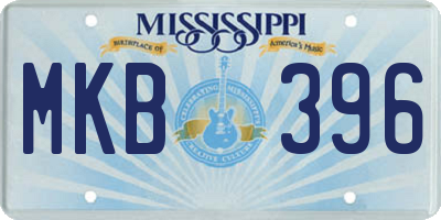 MS license plate MKB396