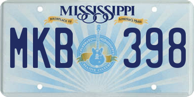 MS license plate MKB398