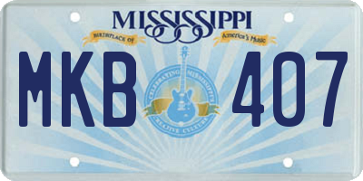 MS license plate MKB407