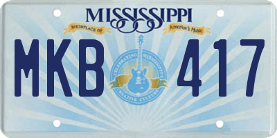 MS license plate MKB417