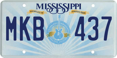 MS license plate MKB437