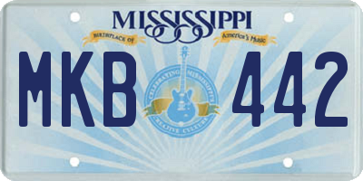 MS license plate MKB442