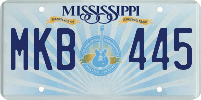 MS license plate MKB445