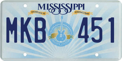MS license plate MKB451