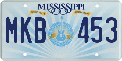 MS license plate MKB453