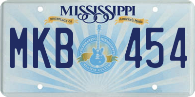 MS license plate MKB454