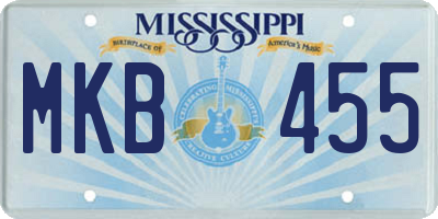 MS license plate MKB455