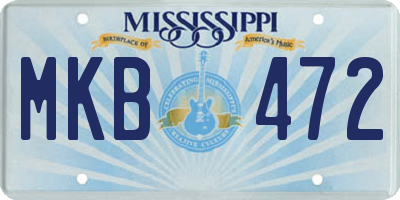 MS license plate MKB472