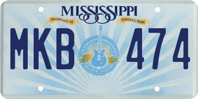 MS license plate MKB474