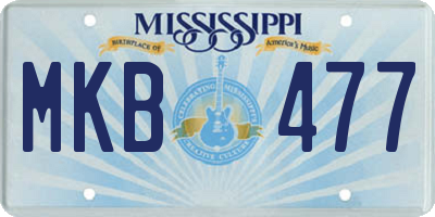 MS license plate MKB477