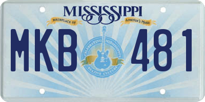 MS license plate MKB481