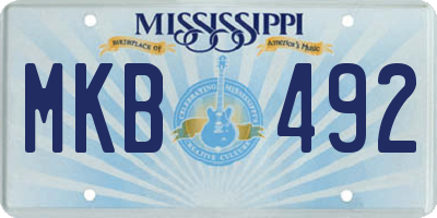 MS license plate MKB492