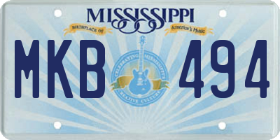 MS license plate MKB494