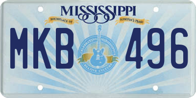MS license plate MKB496
