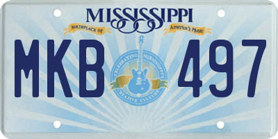 MS license plate MKB497