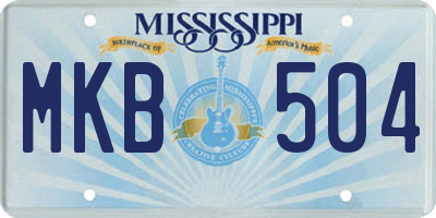 MS license plate MKB504