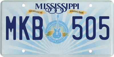MS license plate MKB505