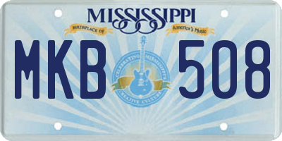 MS license plate MKB508
