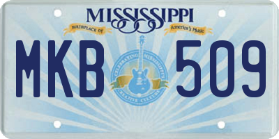 MS license plate MKB509