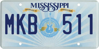 MS license plate MKB511