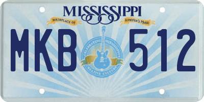 MS license plate MKB512