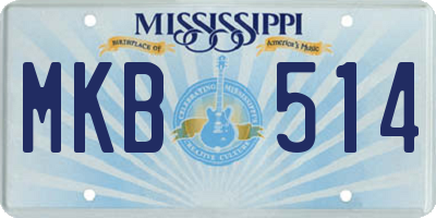 MS license plate MKB514