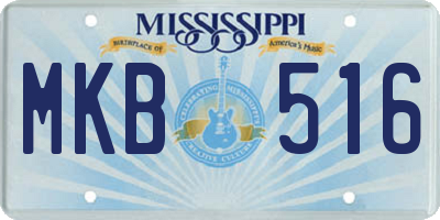MS license plate MKB516