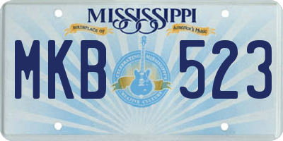 MS license plate MKB523