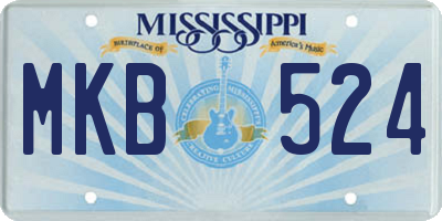 MS license plate MKB524