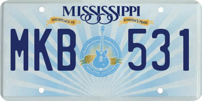 MS license plate MKB531