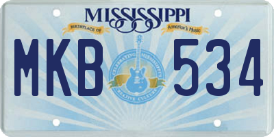 MS license plate MKB534